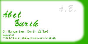 abel burik business card